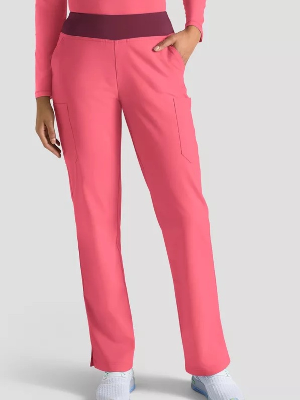 Butter-Soft 4-Pocket Knit Waistband Yoga Scrub Pants